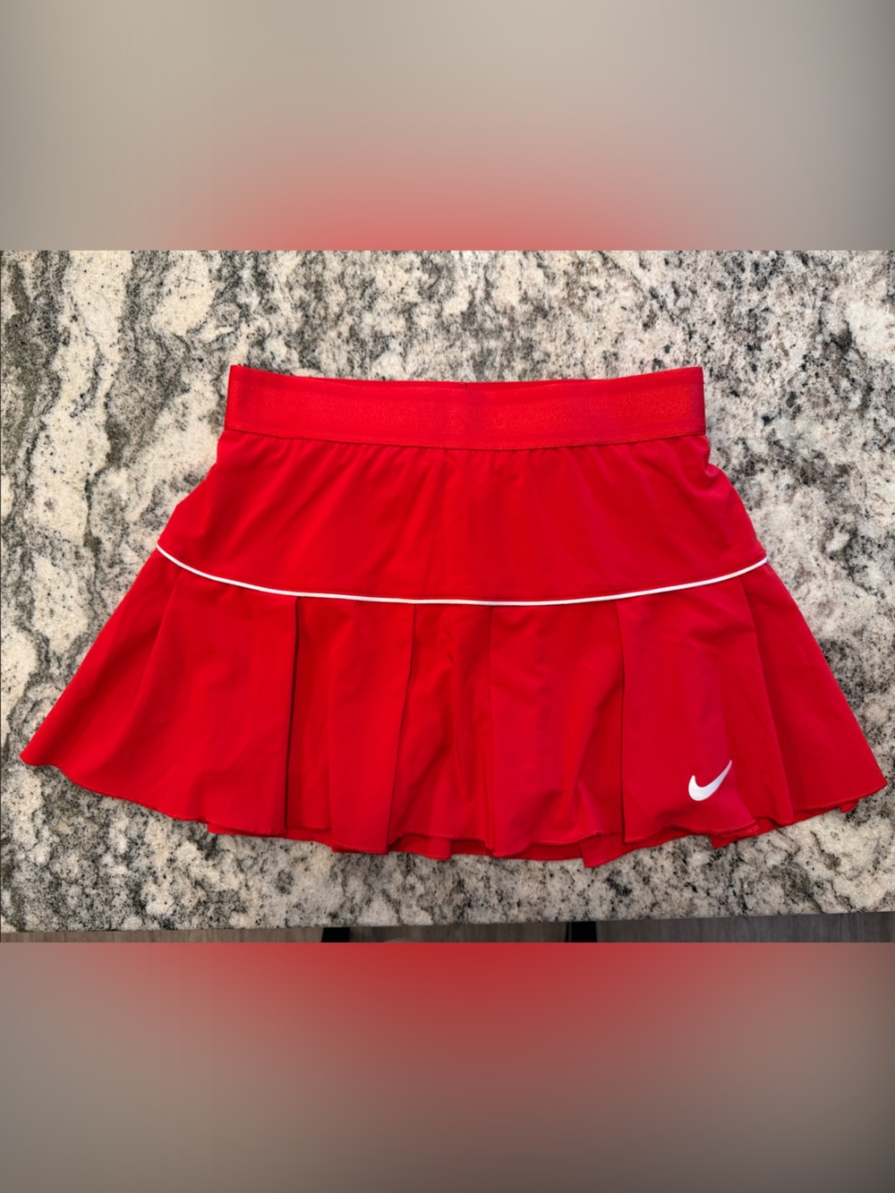 Nike Red Circle Tennis Skirt with White Trim